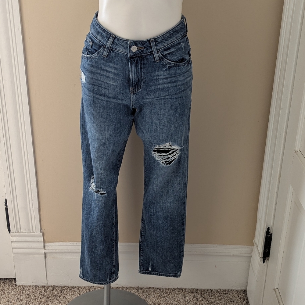 Express boyfriend mid rise distressed jeans size 2 R